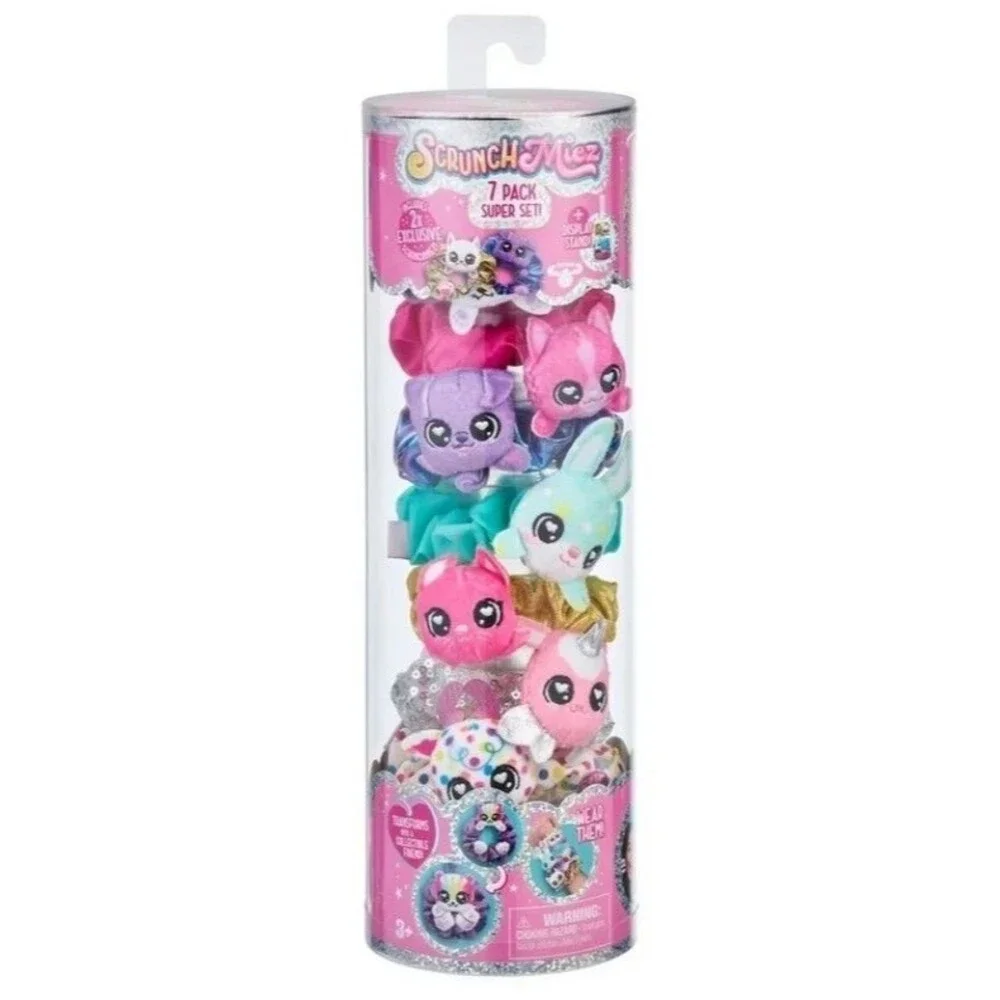 ScrunchMiez 7 Pack SUPER SET Series 1 Scrunchie to Plush Clip 2 EXCLUSIVES Set